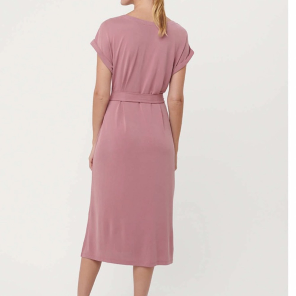 Dolman Tie Waist Modern Minimalist MIDI Dress M L - Picture 3 of 6